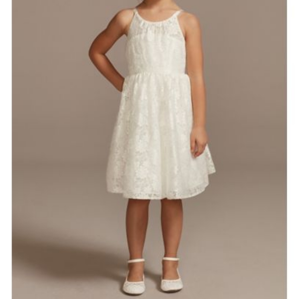 David's Bridal Lace Flower Girl Dress, Baptism Dress